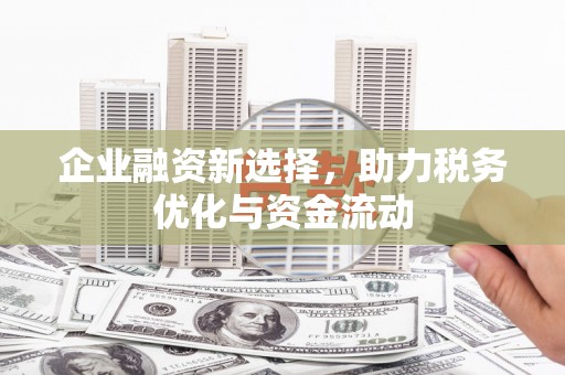 秀林企业融资新选择，助力税务优化与资金流动