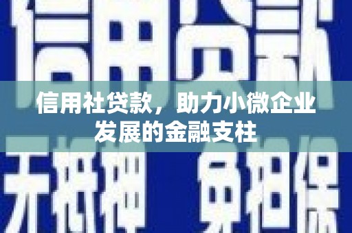 秀林信用社贷款，助力小微企业发展的金融支柱