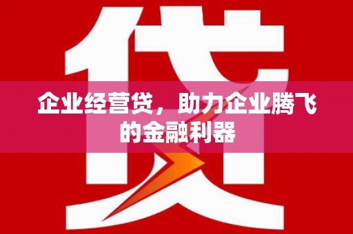 秀林企业经营贷，助力企业腾飞的金融利器