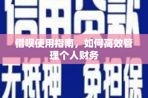 秀林借呗使用指南，如何高效管理个人财务