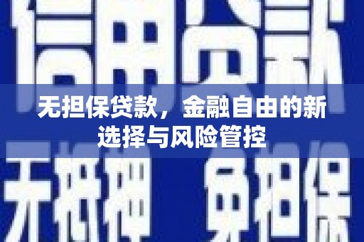 秀林无担保贷款，金融自由的新选择与风险管控