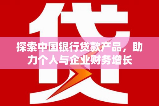 秀林探索中国银行贷款产品，助力个人与企业财务增长