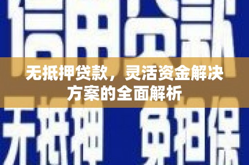 秀林无抵押贷款，灵活资金解决方案的全面解析