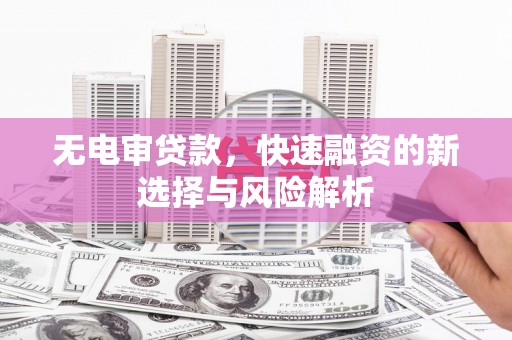 秀林无电审贷款，快速融资的新选择与风险解析
