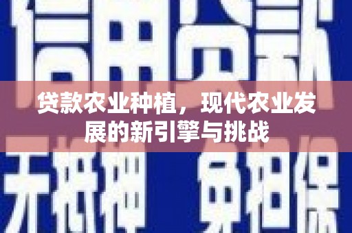 秀林贷款农业种植，现代农业发展的新引擎与挑战
