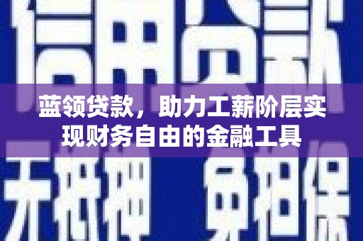 秀林蓝领贷款，助力工薪阶层实现财务自由的金融工具