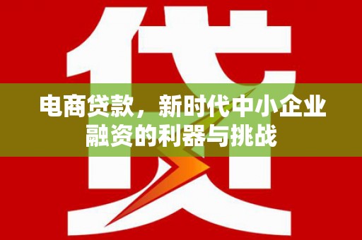 秀林电商贷款，新时代中小企业融资的利器与挑战
