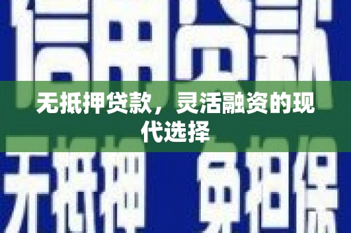 秀林无抵押贷款，灵活融资的现代选择