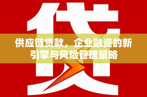秀林供应链贷款，企业融资的新引擎与风险管理策略