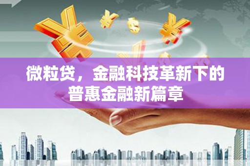 秀林微粒贷，金融科技革新下的普惠金融新篇章