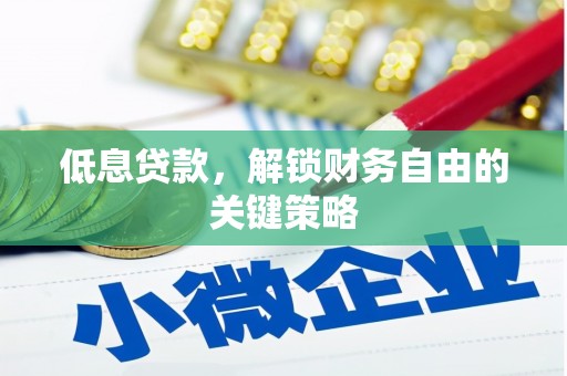 秀林低息贷款，解锁财务自由的关键策略