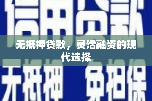 秀林无抵押贷款，灵活融资的现代选择
