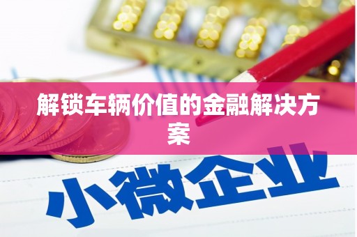 秀林解锁车辆价值的金融解决方案